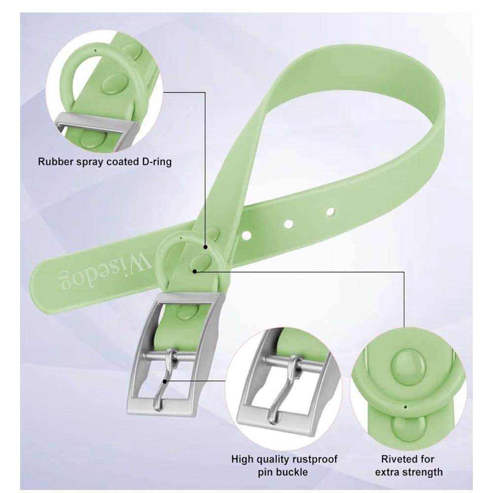 Wisedog Waterproof Dog Collar NWT Mint Green - Picture 3 of 7